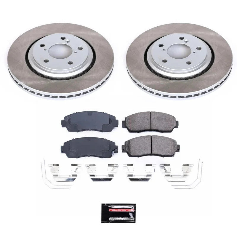 PowerStop Front Semi-Coated Rotor Kit fits 2015-2017 2019-2025 Honda Odyssey / Passport