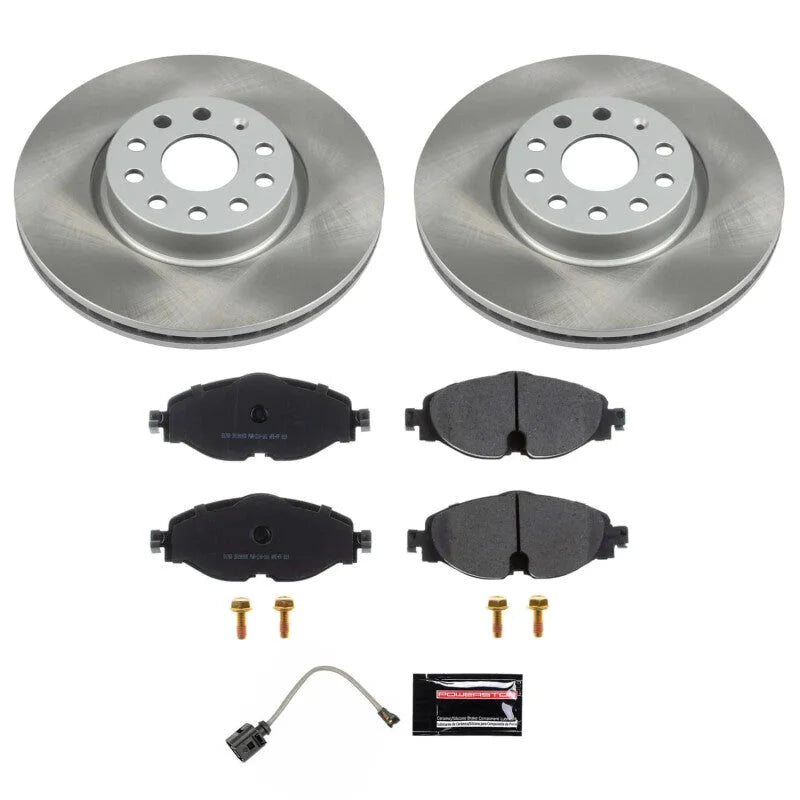 PowerStop Front Semi-Coated Rotor Kit fits 2015-2020 Audi A3 / 2015-2018 Audi A3 Quattro / 2016-2018 Audi A3 Sportback / 2...