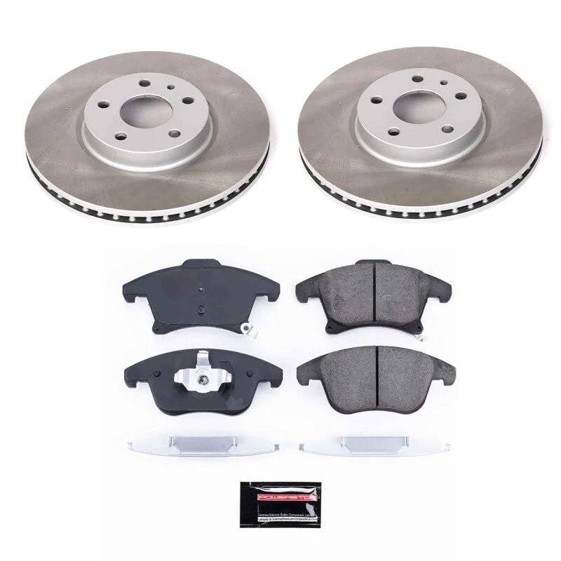 PowerStop Front Semi-Coated Rotor Kit fits 2017 2018 Ford Fusion / 2013-2020 Ford Fusion S / 2019 2020 Ford Fusion SEL / 2...