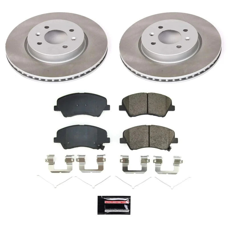 PowerStop Front Semi-Coated Rotor Kit fits 2018-2022 Hyundai Accent LIMITED / Kia RIO / 2018 Kia RIO EX / 2018-2022 Kia RI...
