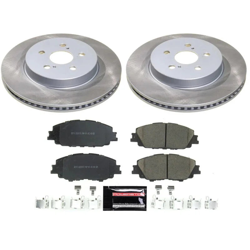 PowerStop Front Semi-Coated Rotor Kit fits 2019-2024 Toyota Corolla / Toyota Prius / 2020-2022 Toyota Prius Prime
