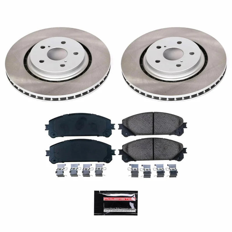 PowerStop Front Semi-Coated Rotor Kit fits 2022-2024 Lexus NX350 / 2022-2024 Lexus NX350H / 2016-2022 Lexus RX350 / 2018-2...