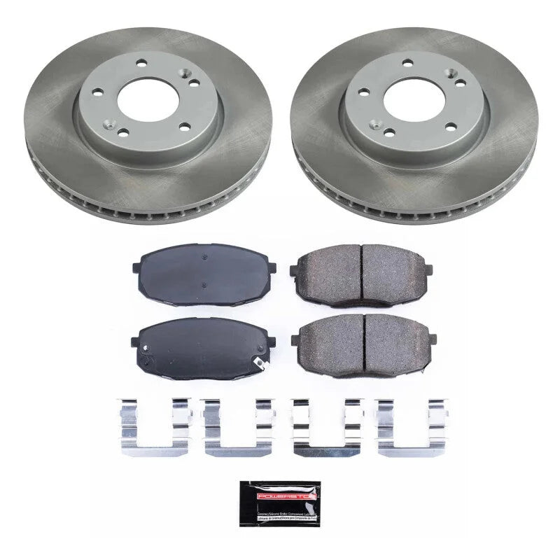 PowerStop Front Semi-Coated Rotor Kit fits Kia Forte / 2010-2013 Kia Forte EX / 2010-2013 Kia Forte Koup EX