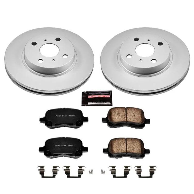 PowerStop Front Z17 Evolution Geomet Coated Brake Kit fits 1998-2002 Chevrolet Prizm / 1998-2002 Toyota Corolla Ce / 2001 ...