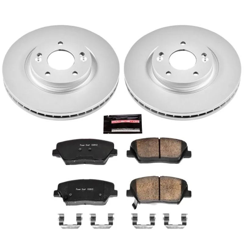 PowerStop Front Z17 Evolution Geomet Coated Brake Kit fits 2010-2012 Hyundai Santa Fe Gls / 2011-2013 Kia Sorento EX / 201...