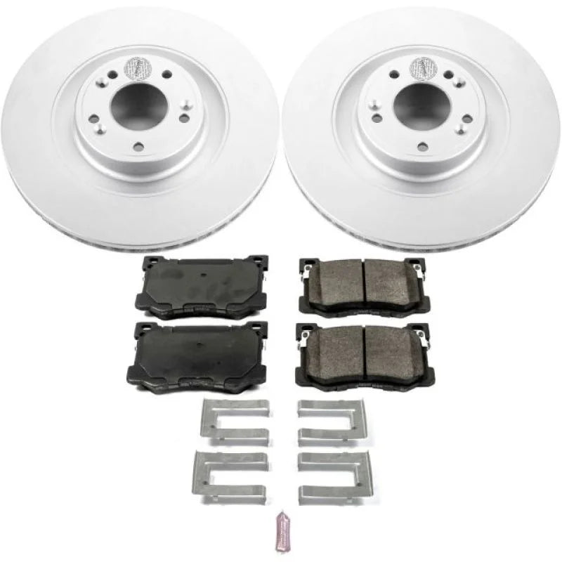 PowerStop Front Z17 Evolution Geomet Coated Brake Kit fits 2015-2016 Hyundai Genesis 3.8 / 2016-2017 Kia K900 V6 Luxury - ...