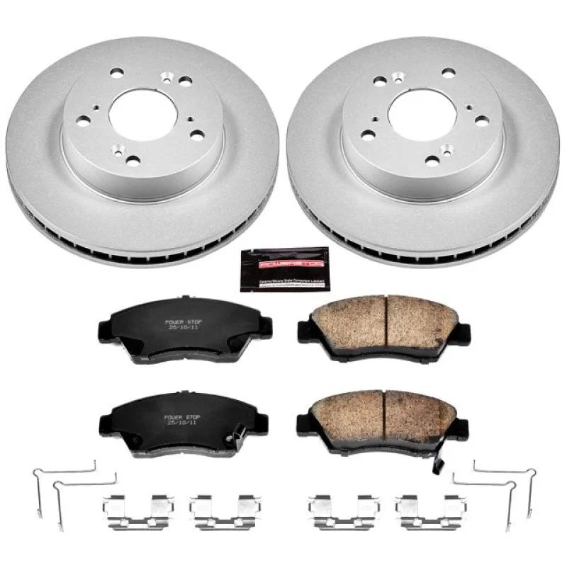 PowerStop Front Z17 Evolution Geomet Coated Brake Kit fits Acura ILX / 2013-2014 Acura ILX Hybrid / 2013 Honda Civic HF / ...