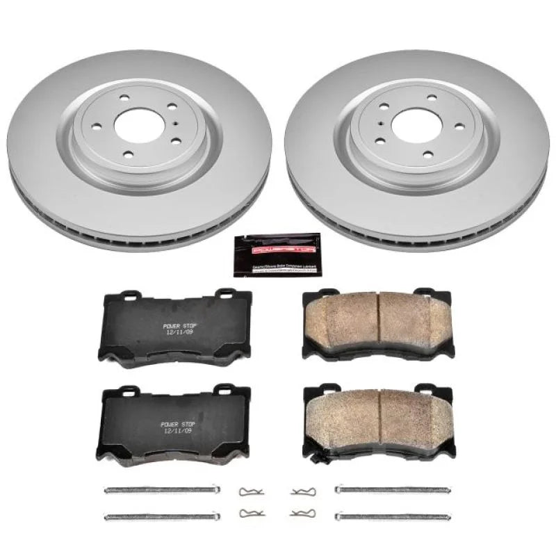 PowerStop Front Z17 Geomet Coated Brake Kit fits 2009-2013 Infiniti FX50 / 2011-2013 Infiniti G37 IPL / 2008-2013 Infiniti...