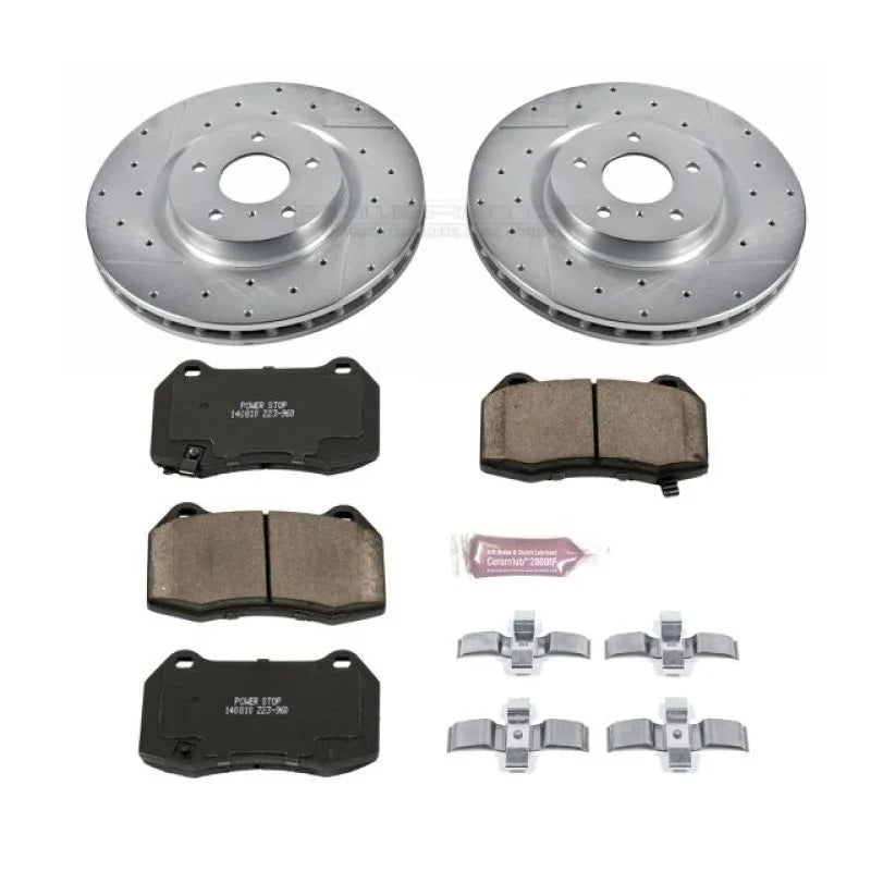 PowerStop Front Z23 Brake Kit fits 2003 2004 Infiniti G35 / 2003-2008 Nissan 350Z / 2005 Nissan 350Z 35TH - Main Product View