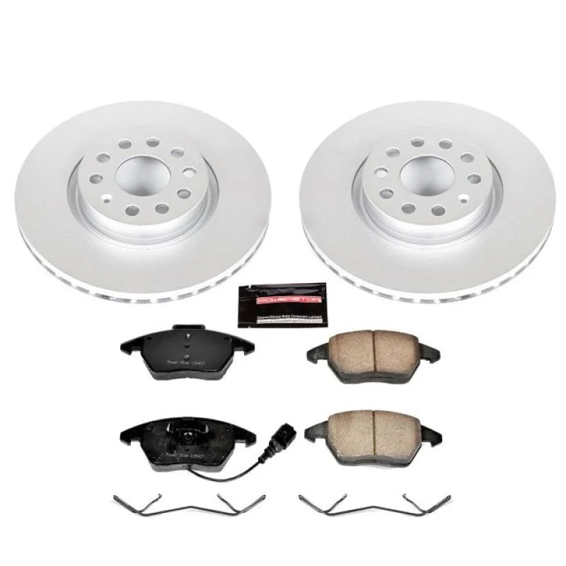 PowerStop Front Z23 Coated Brake Kit fits 2006-2013 Audi A3 / 2006-2013 Audi A3 Quattro / 2008 2009 Audi TT / 2009-2015 Au...