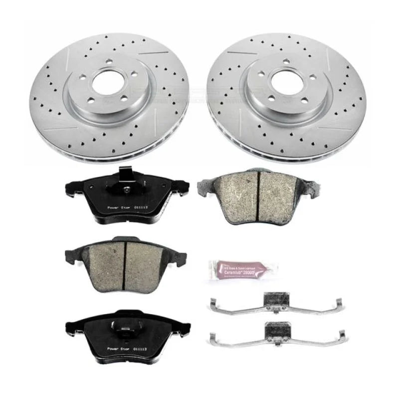 PowerStop Front Z23 Evolution Sport Brake Kit fits 2006-2013 Volvo C70 / 2004-2011 Volvo S40 / 2005-2011 Volvo V50 - Main ...