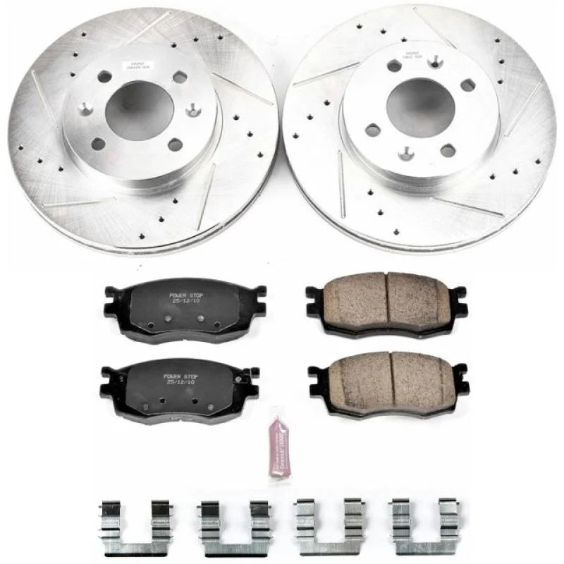 PowerStop Front Z23 Evolution Sport Brake Kit fits 2010 Hyundai Accent Blue / 2011 Hyundai Accent GL / 2006-2011 Hyundai A...