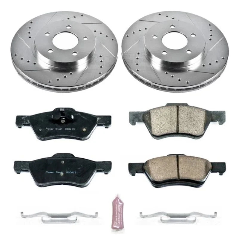PowerStop Front Z23 Evolution Sport Brake Kit fits 2010-2012 Ford Escape / 2010-2012 Ford Escape Hybrid / 2010 Mazda Tribu...