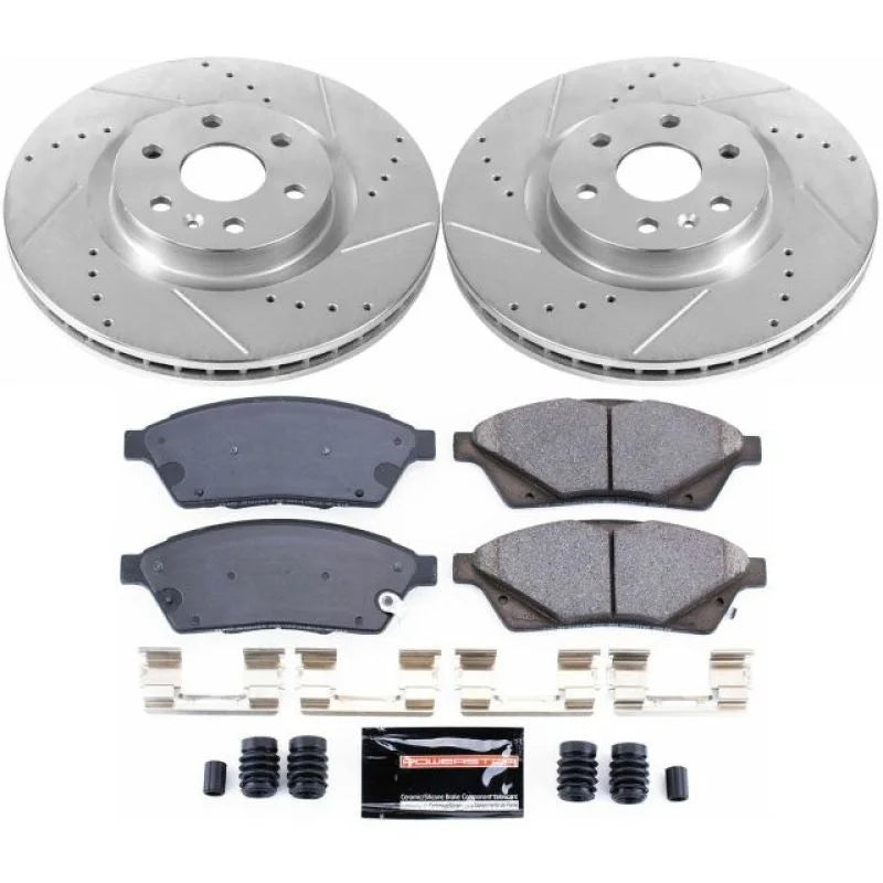 PowerStop Front Z23 Evolution Sport Brake Kit fits 2010-2016 Cadillac SRX / 2011 Saab 9-4X Aero - Main Product View