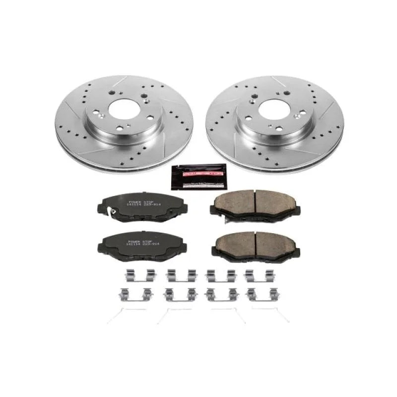 PowerStop Front Z23 Evolution Sport Brake Kit fits 2013 Acura ILX / 2013-2017 Honda Accord LX / 2013-2015 Honda Accord Lx-...