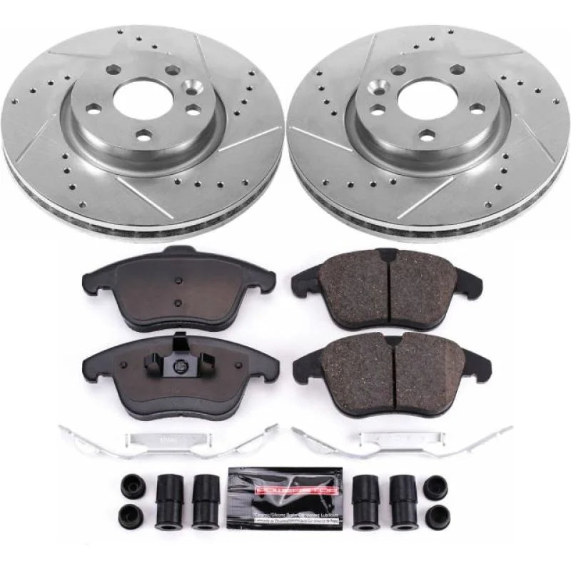 PowerStop Front Z23 Evolution Sport Brake Kit fits 2015-2018 Volvo S60 / 2015-2016 Volvo S80 / 2015-2018 Volvo V60 / 2008-...