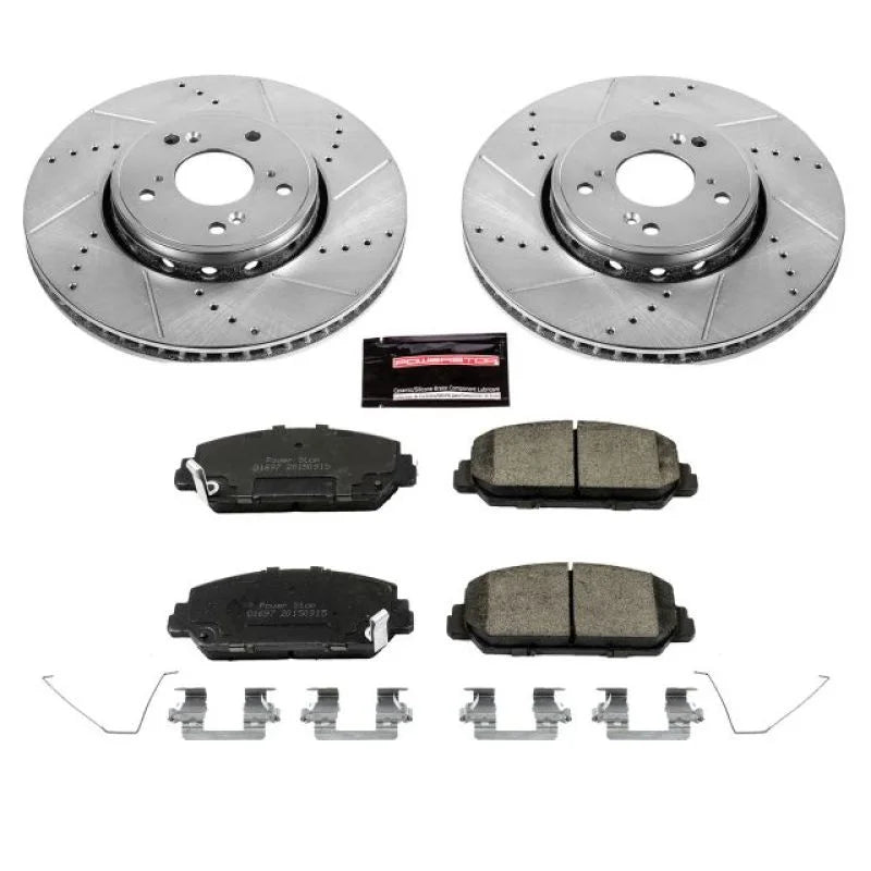 PowerStop Front Z23 Evolution Sport Brake Kit fits 2016 Acura ILX / 2013-2018 Acura RDX - Main Product View