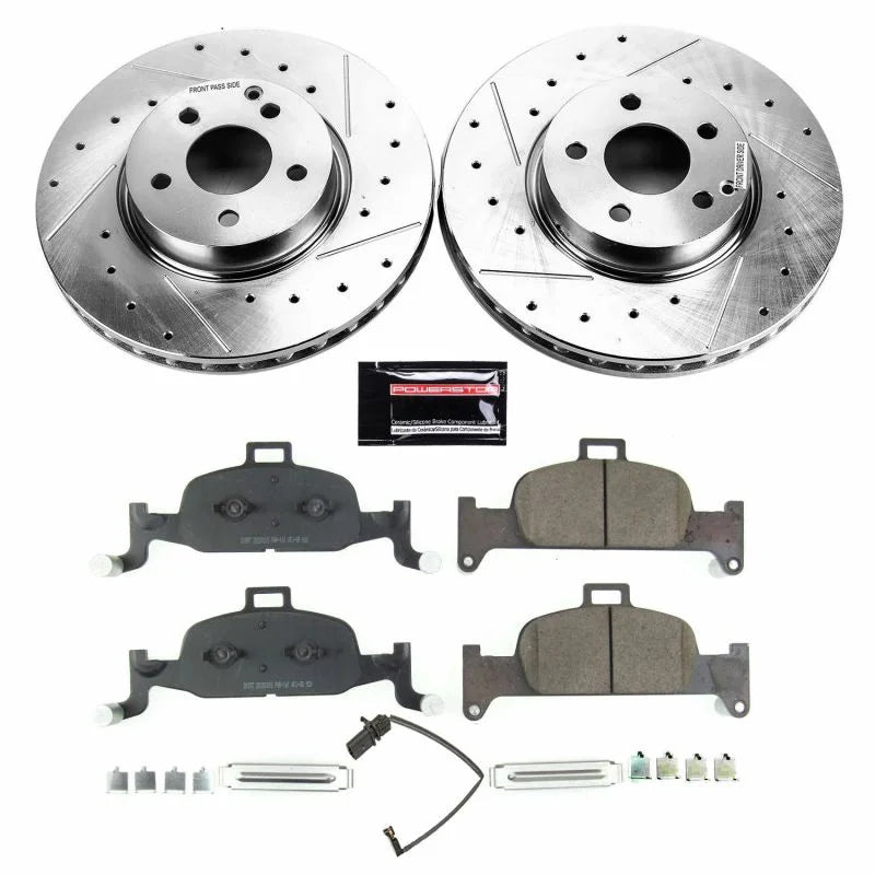 PowerStop Front Z23 Evolution Sport Brake Kit fits 2017-2019 Audi A4 / 2017-2025 Audi A4 Quattro / 2017-2025 Audi A4 Allro...
