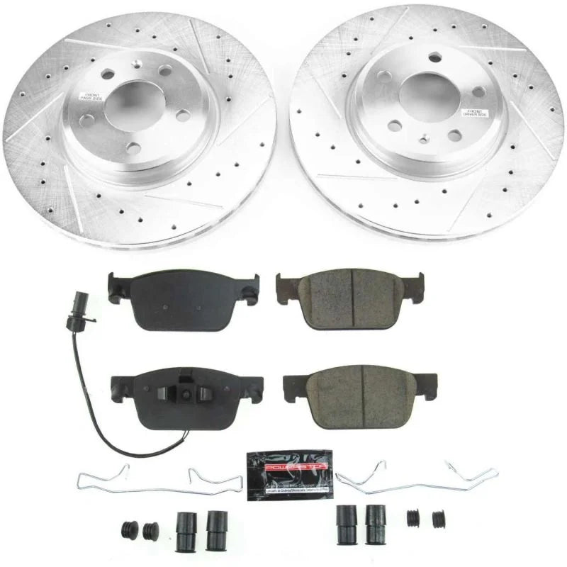 PowerStop Front Z23 Evolution Sport Brake Kit fits 2017-2020 Audi A4 / 2021-2025 Audi A4 Quattro / 2021-2024 Audi A5 Sport...