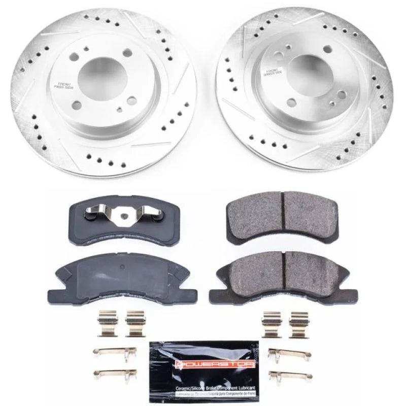 PowerStop Front Z23 Evolution Sport Brake Kit fits 2017-2024 Mitsubishi Mirage / Mirage G4 - Main Product View