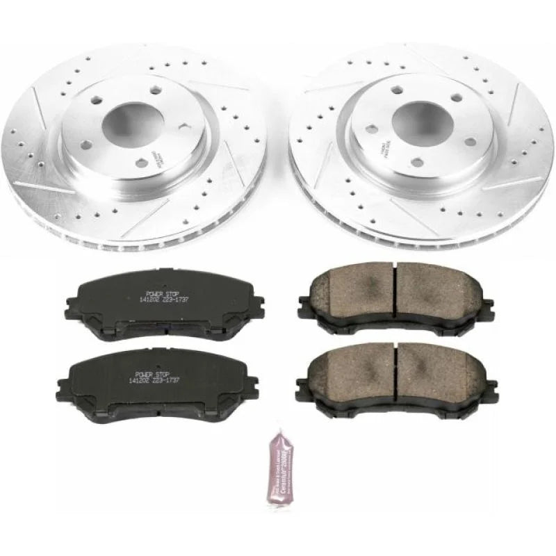 PowerStop Front Z23 Evolution Sport Brake Kit fits Nissan Rogue / 2014-2020 Nissan Rogue S / 2017-2022 Nissan Rogue SPORT S
