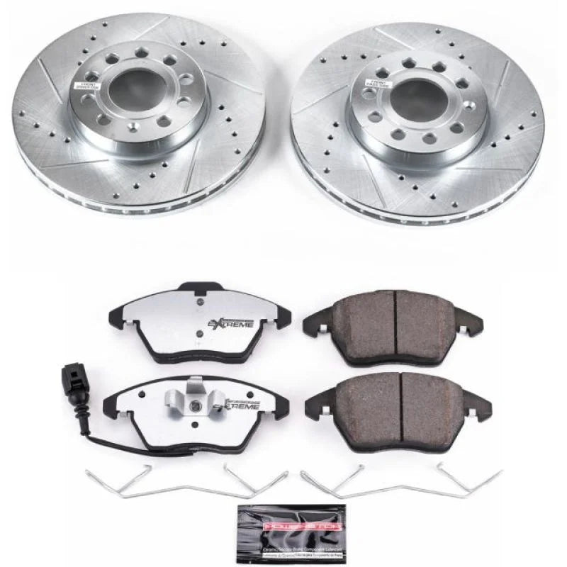 PowerStop Front Z26 Street Brake Kit fits 2010-2013 Audi A3 / 2012-2019 Volkswagen Beetle / 2016-2018 Volkswagen Beetle Du...