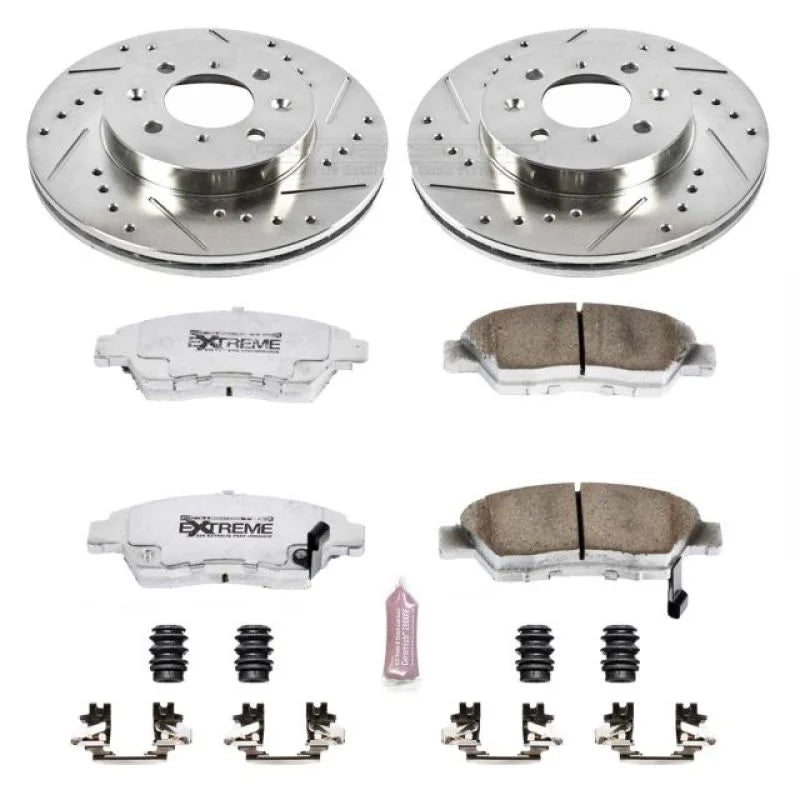 PowerStop Front Z26 Street Warrior Brake Kit fits 1993-1995 Honda Civic / 1994-1997 Honda Civic Del Sol / 2007-2008 Honda Fit