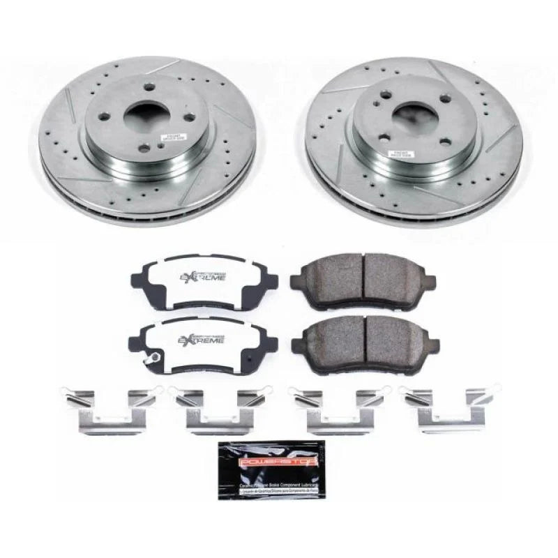PowerStop Front Z26 Street Warrior Brake Kit fits 2011-2014 Mazda 2 SPORT - Main Product View