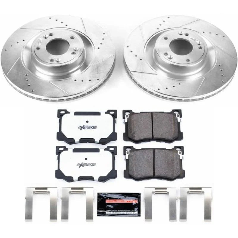 PowerStop Front Z26 Street Warrior Brake Kit fits 2015-2016 Hyundai Genesis 3.8 / 2016-2017 Kia K900 V6 Luxury - Main Prod...