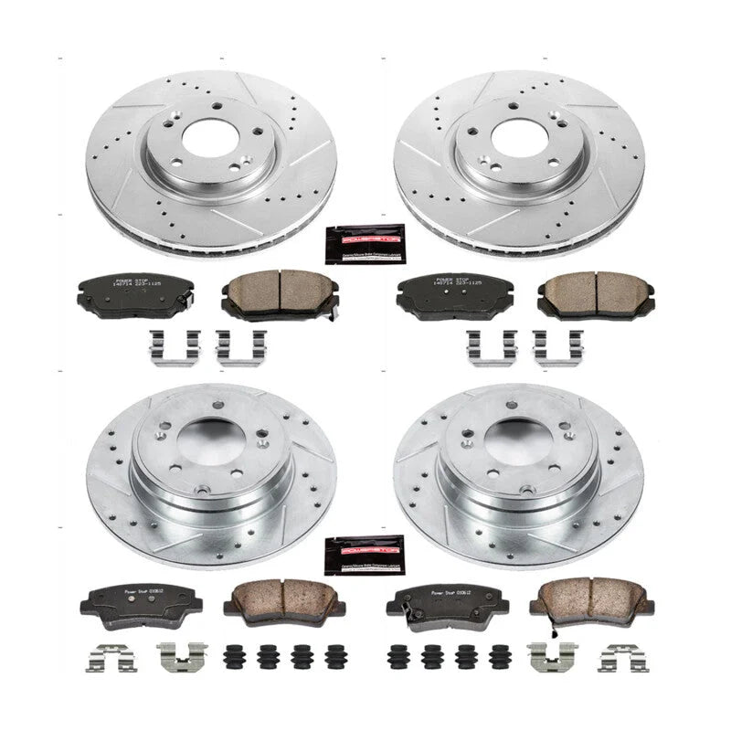 PowerStop Front and Rear Z23 Evolution Brake Kit fits Hyundai Azera / 2009-2011 Hyundai Azera Gls