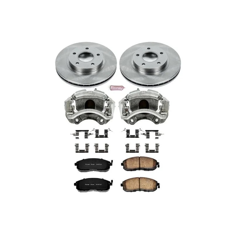 PowerStop Power Stop Autospecialty Brake Kit w/Calipers Front fits 2000-2001 Nissan Maxima Gle / 2001 Nissan Maxima SE 20T...