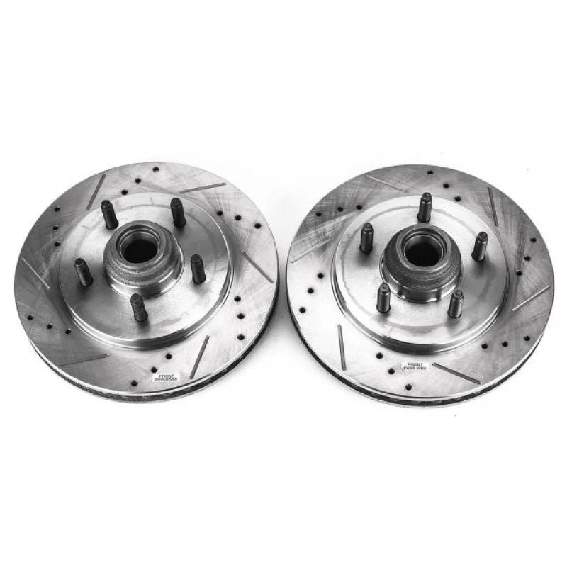 PowerStop Power Stop Drilled & Slotted Rotors Pair Front fits 1999-2002 Ford Expedition Eddie / 2001 Ford F-150 Harley-Dav...
