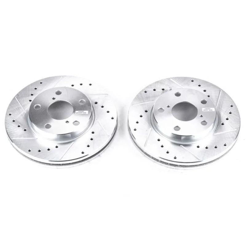 PowerStop Power Stop Front EVOLUTION Drilled & Slotted Rotors - Pair fits 1992-1998 Lexus SC300 - Main Product View
