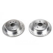 Load image into Gallery viewer, PowerStop Power Stop Rear EVOLUTION Drilled &amp; Slotted Rotors - Pair fits 1992-1998 Lexus SC300 - Main Product View