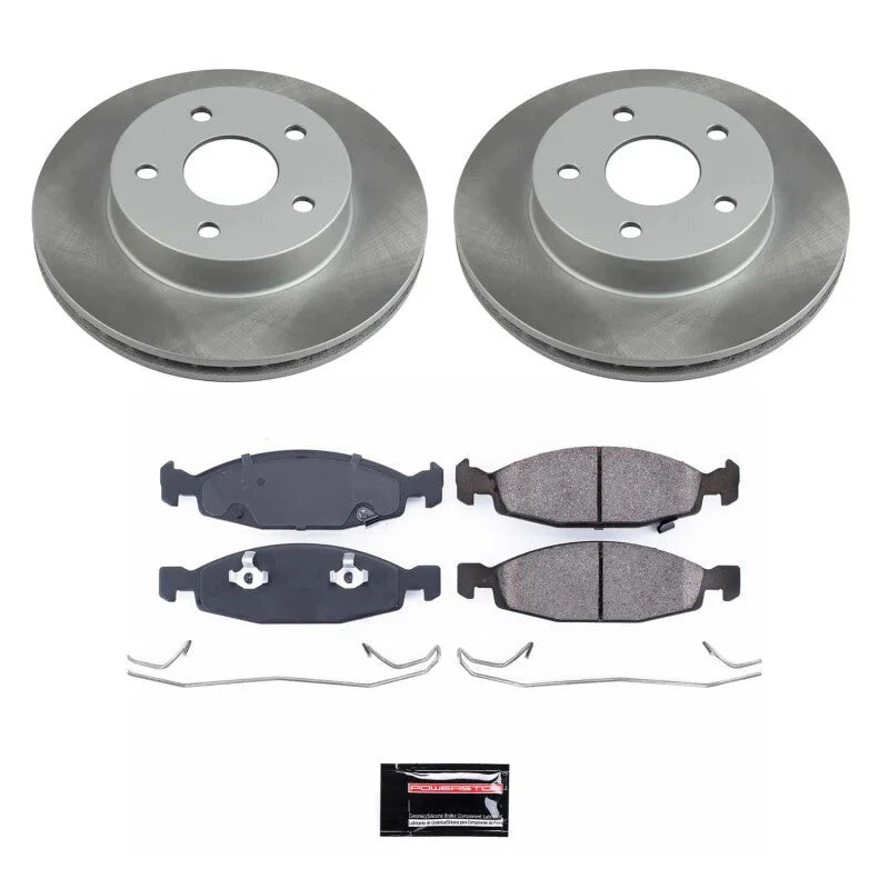 PowerStop Power Stop Semi-Coated Rotor Kit Front fits 1999-2002 Jeep Grand Cherokee Laredo / 2002 Jeep Grand Cherokee Over...