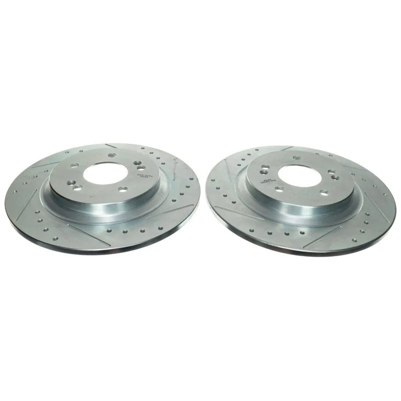 PowerStop Rear Drilled & Slotted Rotor (Pair) fits 2021-2023 Hyundai Santa Fe Calligraphy / 2021 Hyundai Santa Fe Hybrid B...