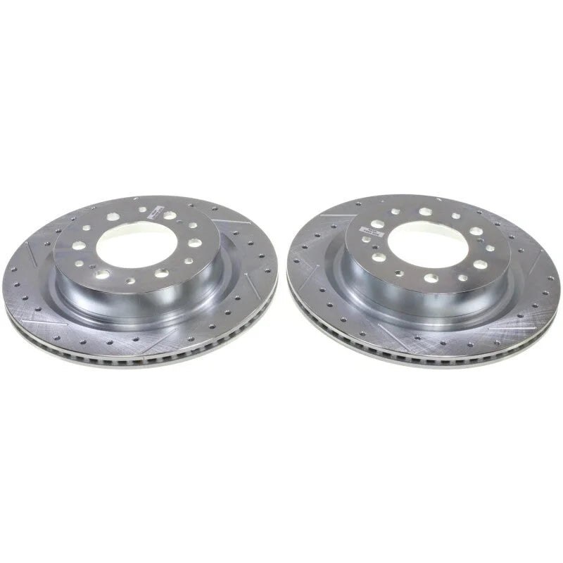 PowerStop Rear Drilled & Slotted Rotor - Pair fits 2023-2025 Toyota Sequoia / 2024-2025 Toyota Tacoma / 2022-2025 Toyota T...