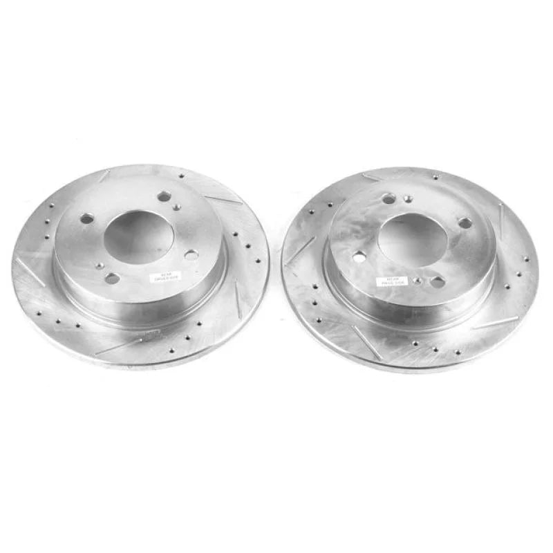 PowerStop Rear Drilled & Slotted Rotors Pair fits 1991-1996 Infiniti G20 / 1993-2001 Nissan Altima / 2003 Nissan Sentra / ...