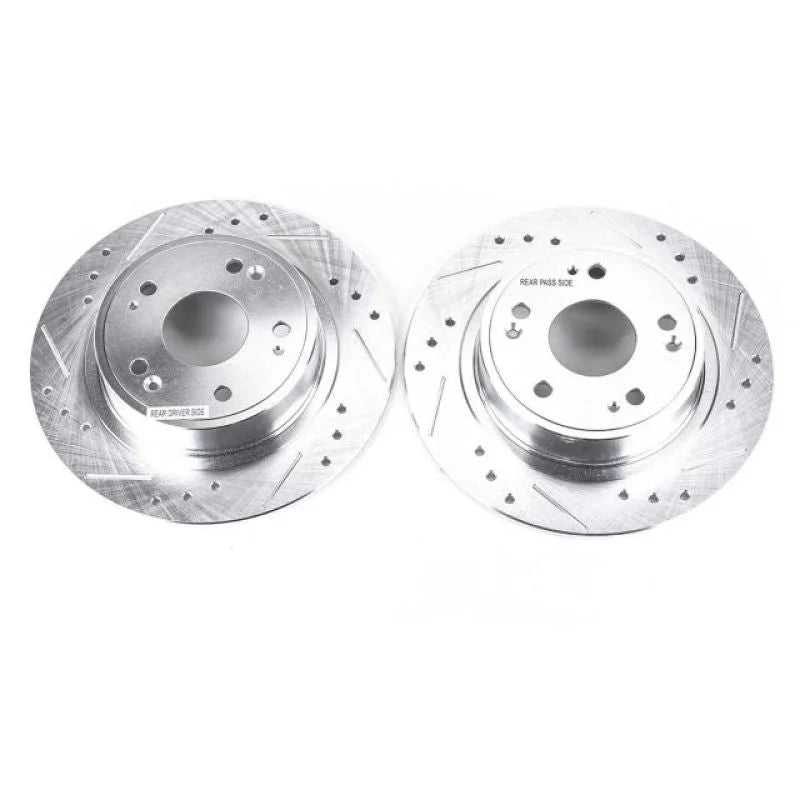 PowerStop Rear Drilled & Slotted Rotors Pair fits 2016-2022 Acura ILX / 2009-2014 Acura TSX / 2008-2020 Honda Accord EX / ...