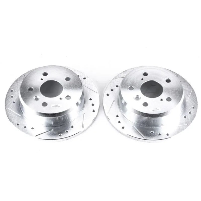PowerStop Rear Drilled & Slotted Rotors Pair fits 2002-2003 Lexus ES300 / 2004-2006 Lexus ES330 / 2005-2007 Toyota Avalon ...