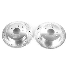 Load image into Gallery viewer, PowerStop Rear Drilled &amp; Slotted Rotors Pair fits 2003-2005 Infiniti G35 / 2003-2005 Nissan 350Z / 2005 Nissan 350Z 35TH /...