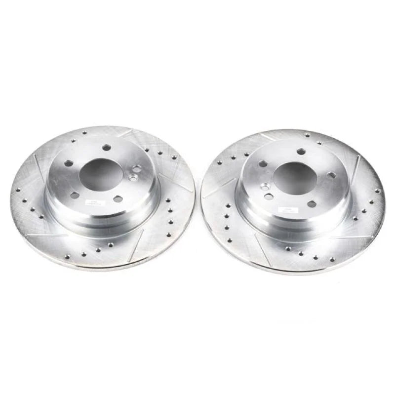 PowerStop Rear Drilled & Slotted Rotors Pair fits 2003-2005 Mercedes-Benz C230 / 2003-2005 Mercedes-Benz C240 / 2006 2007 ...
