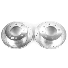 Load image into Gallery viewer, PowerStop Rear Drilled &amp; Slotted Rotors Pair fits 2003-2006 Chevrolet Silverado 1500 / 2004 Chevrolet Silverado 2500 / 200...