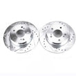 Load image into Gallery viewer, PowerStop Rear Drilled &amp; Slotted Rotors Pair fits 2004-2008 Chrysler Crossfire / 1990-1993 Mercedes-Benz 300CE / 1993 Merc...