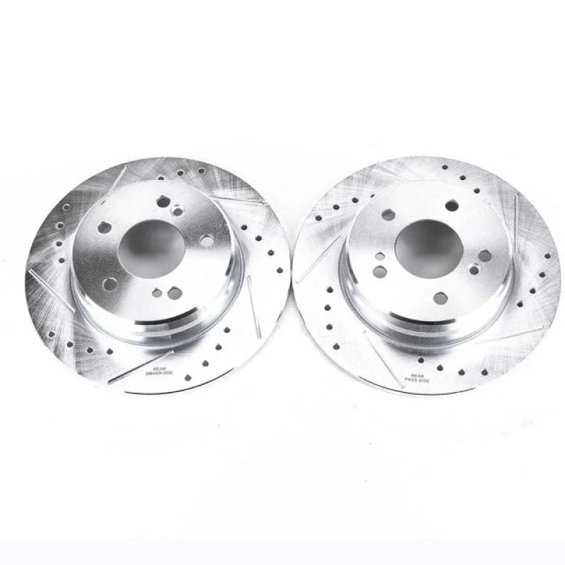 PowerStop Rear Drilled & Slotted Rotors Pair fits 2004-2008 Chrysler Crossfire / 1990-1993 Mercedes-Benz 300CE / 1993 Merc...