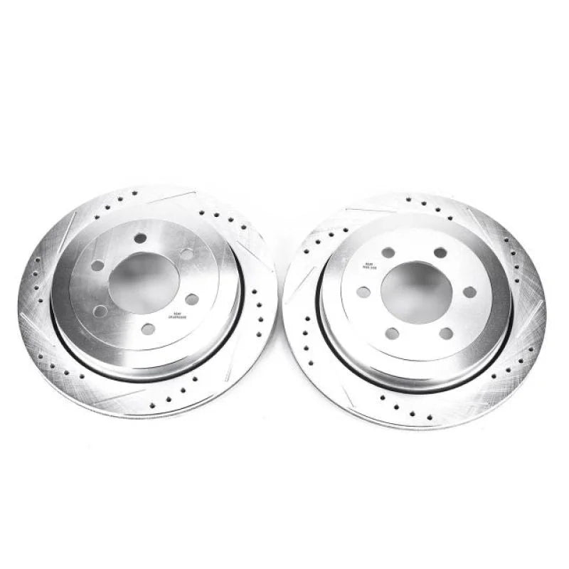 PowerStop Rear Drilled & Slotted Rotors Pair fits 2007-2017 Ford Expedition / 2007-2017 Ford Expedition EL / 2007-2010 For...
