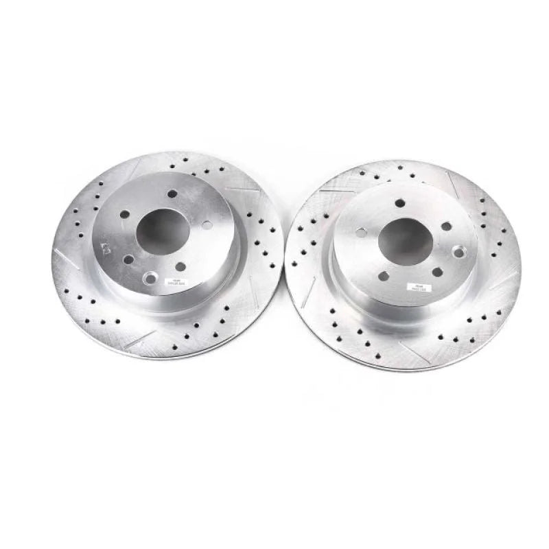PowerStop Rear Drilled & Slotted Rotors Pair fits 2008-2012 Infiniti EX35 / 2013 Infiniti EX37 / 2011 Infiniti G25 / 2005-...