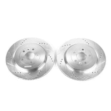 Load image into Gallery viewer, PowerStop Rear Drilled &amp; Slotted Rotors Pair fits 2013-2019 Ford Explorer / 2013-2019 Ford Flex / 2013-2019 Ford Police In...