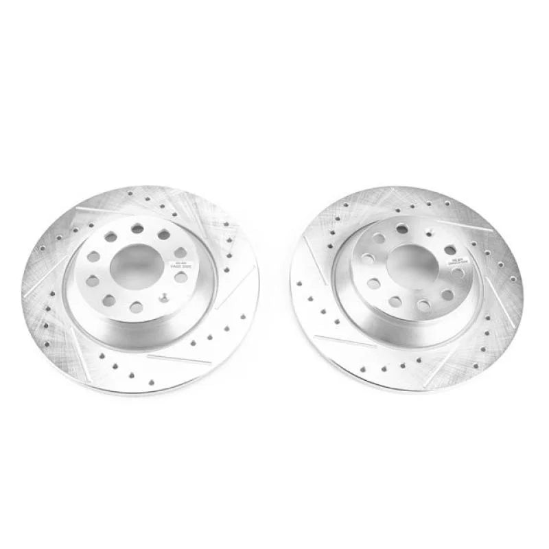 PowerStop Rear Drilled & Slotted Rotors Pair fits 2015 2016 Audi A3 / 2016-2018 2022 Audi Q3 / 2016-2018 Audi Q3 Quattro /...