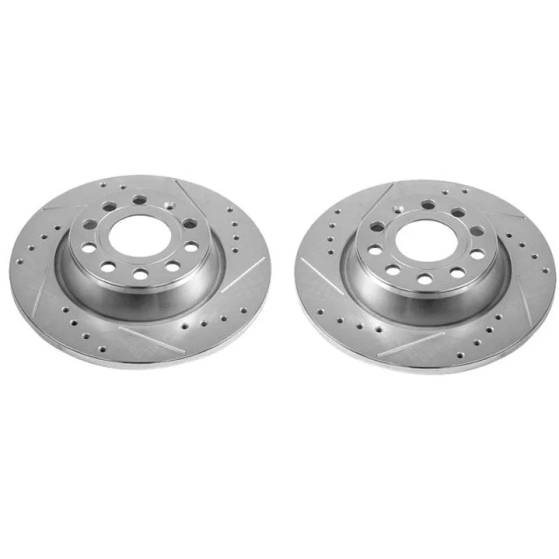 PowerStop Rear Drilled & Slotted Rotors Pair fits 2015 Audi Q3 / 2009-2011 2014 2015 Volkswagen CC / 2012 2013 Volkswagen ...